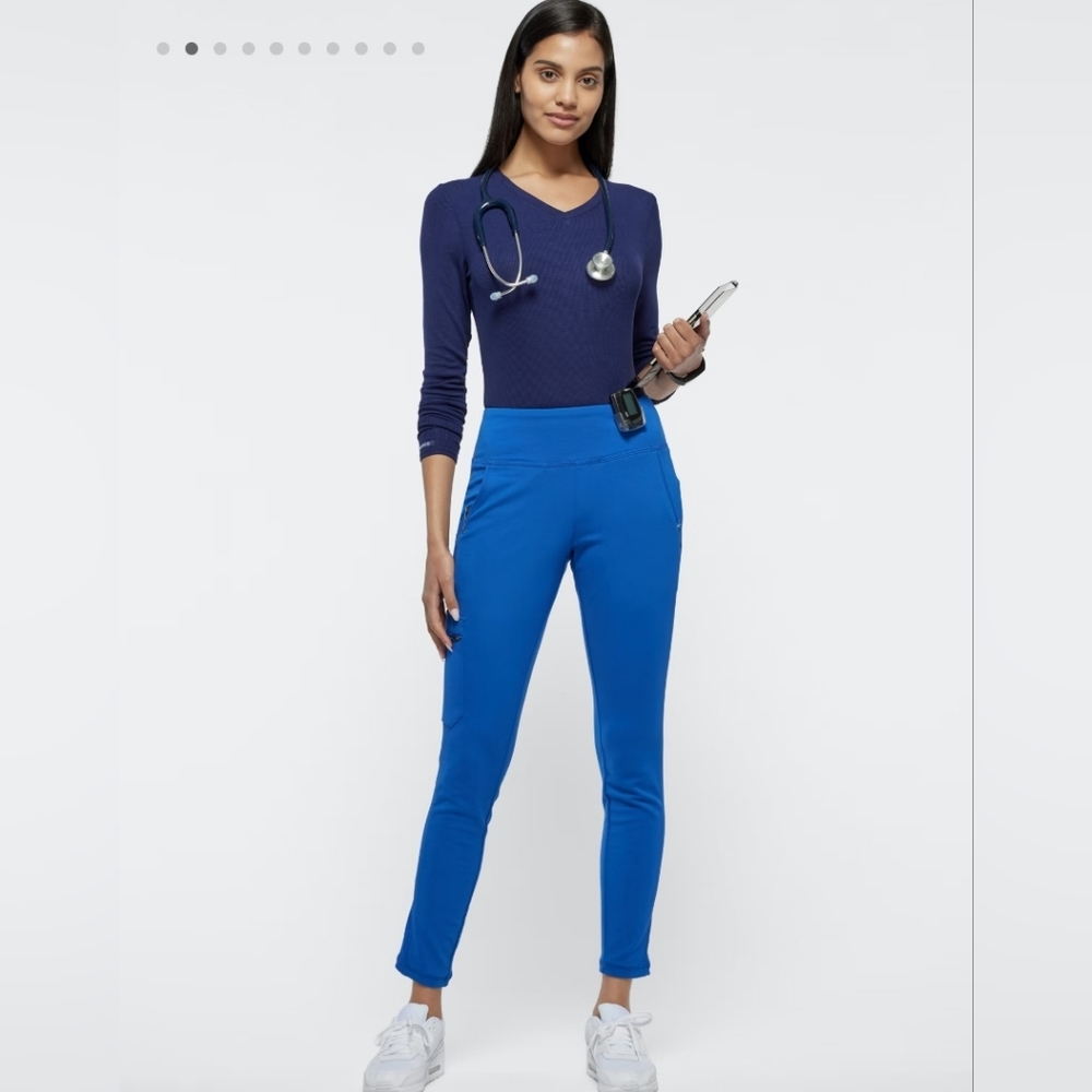 NWT Jaanuu Women's 4-Pocket Rib Panel Scrub Pant